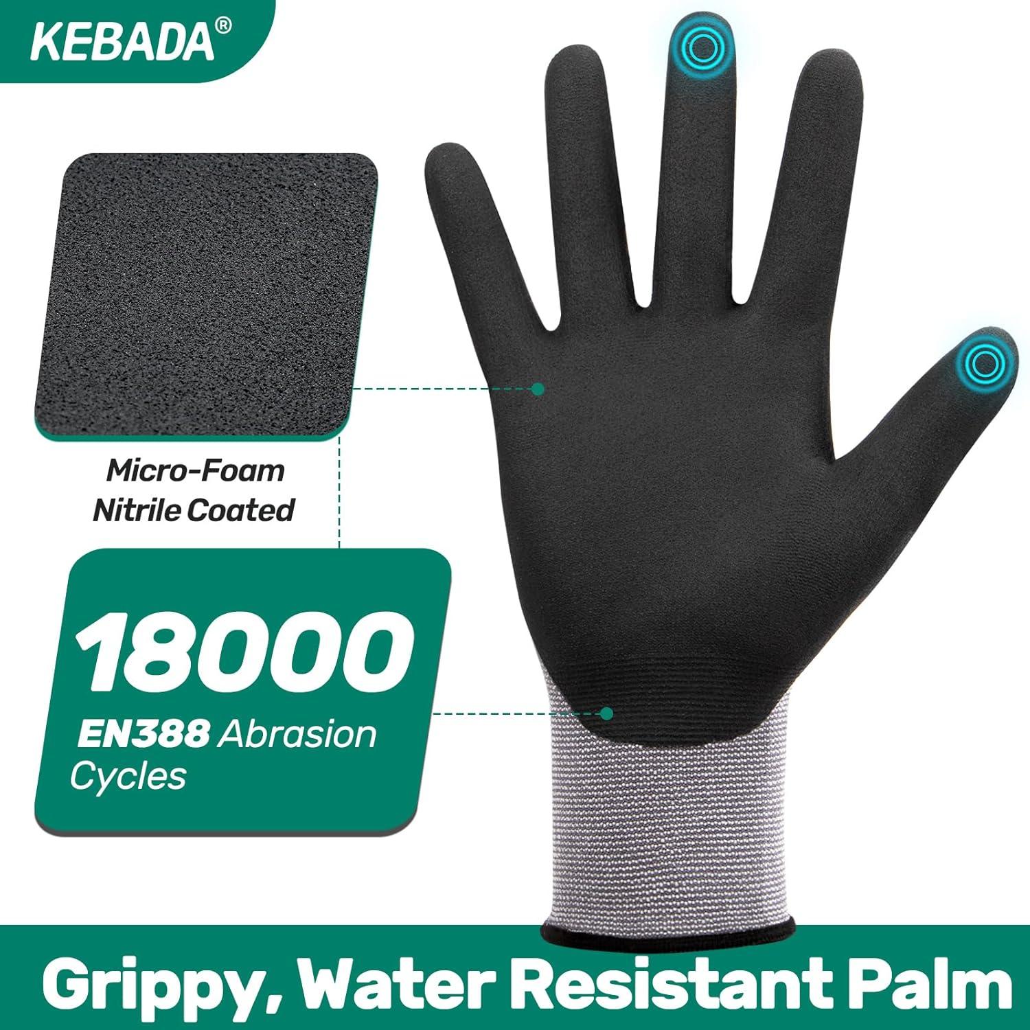 Guantes de Trabajo Kebada W2 Medianos Nitrilo 6 Pares