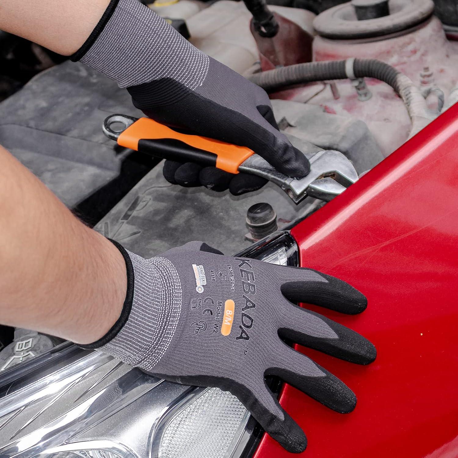 Guantes de Trabajo Kebada W2 Medianos Nitrilo 6 Pares