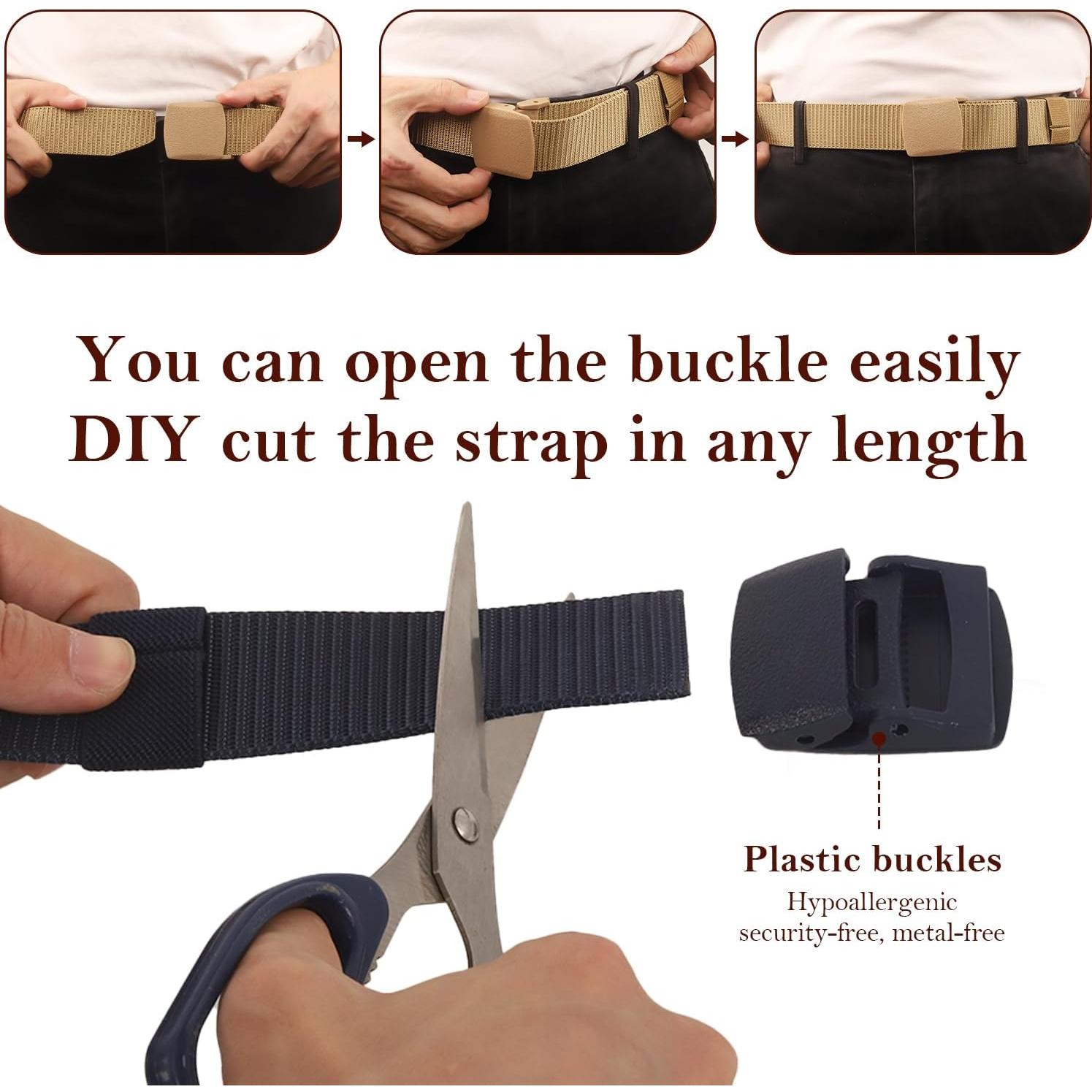 Cinturón Táctico Militar Coobbar Ajustable Nylon 3 Paquetes