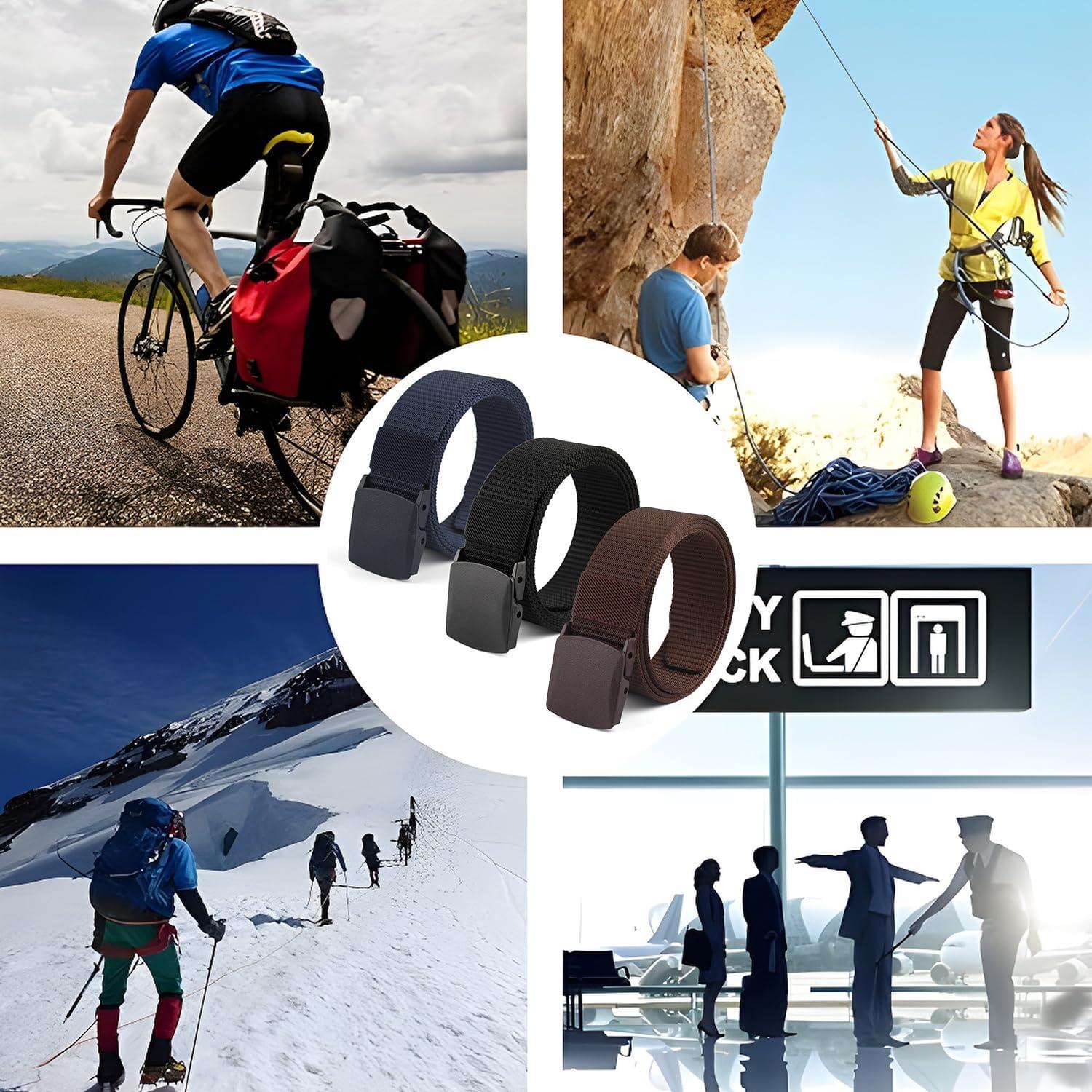 Cinturón Táctico Militar Coobbar Ajustable Nylon 3 Paquetes