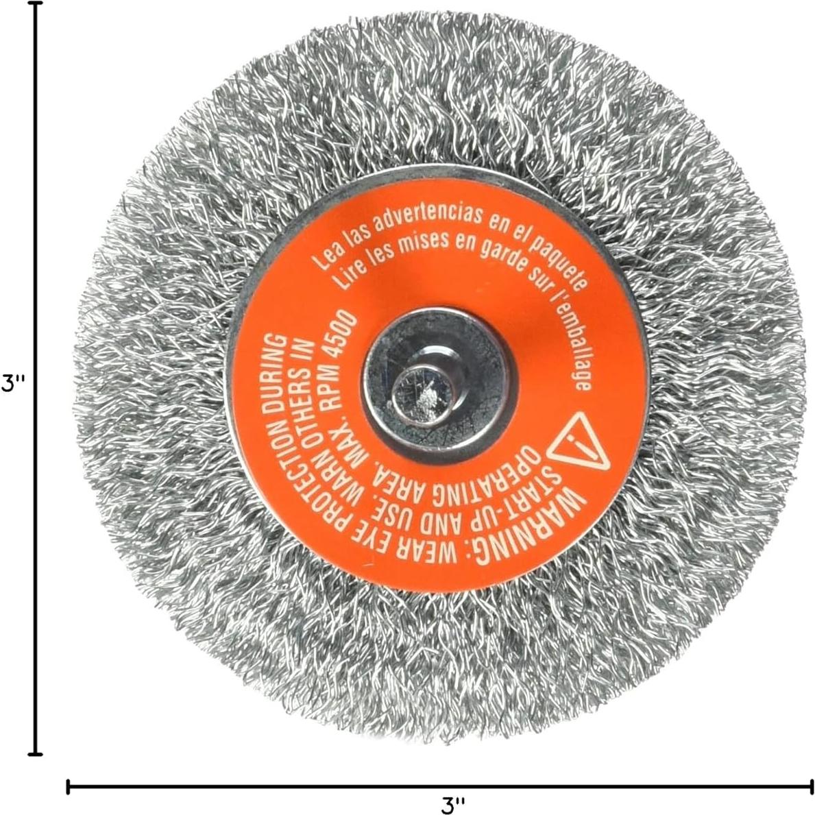 BLACK+DECKER Wire Wheel, 1/4-Inch Crimped, Coarse Shank, 3-Inch (70-603)