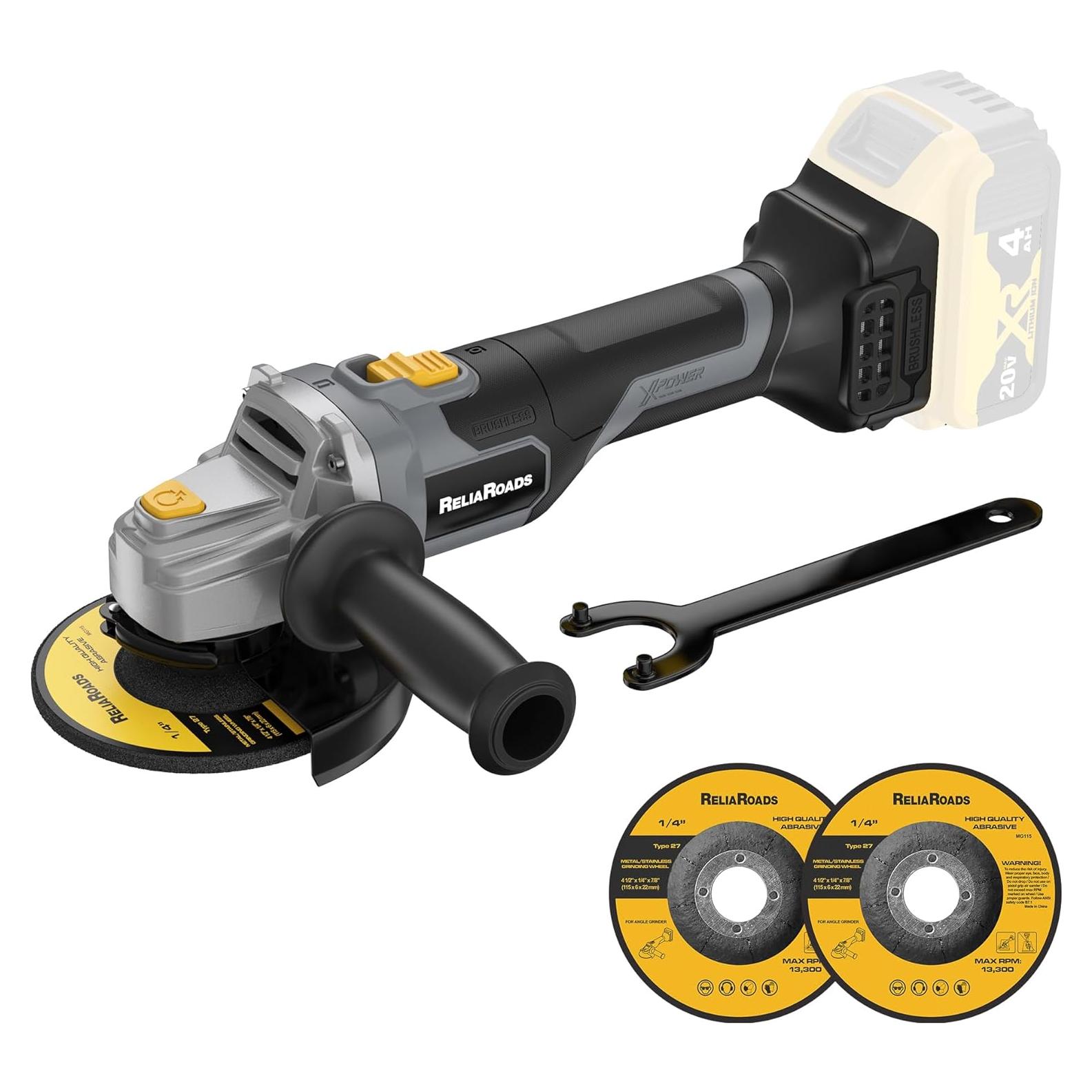 Amoladora Angular Inalámbrica ReliaRoads 20V 4-1/2" 8000RPM
