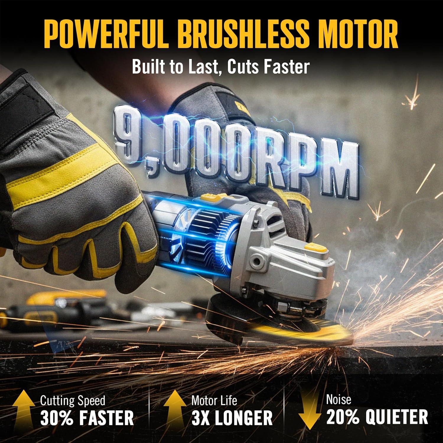 Amoladora Angular Inalámbrica ReliaRoads 20V 4-1/2" 8000RPM