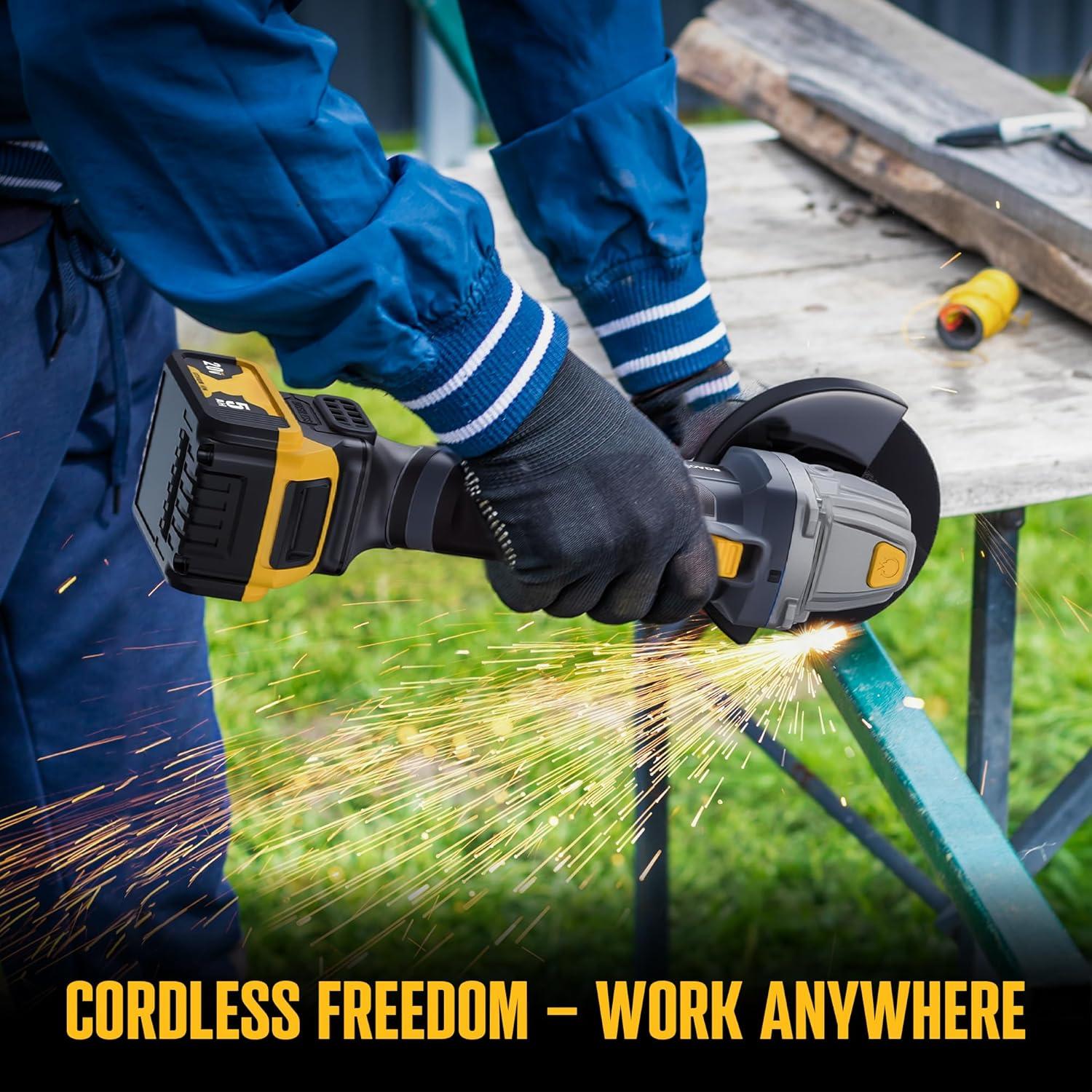 Amoladora Angular Inalámbrica ReliaRoads 20V 4-1/2" 8000RPM