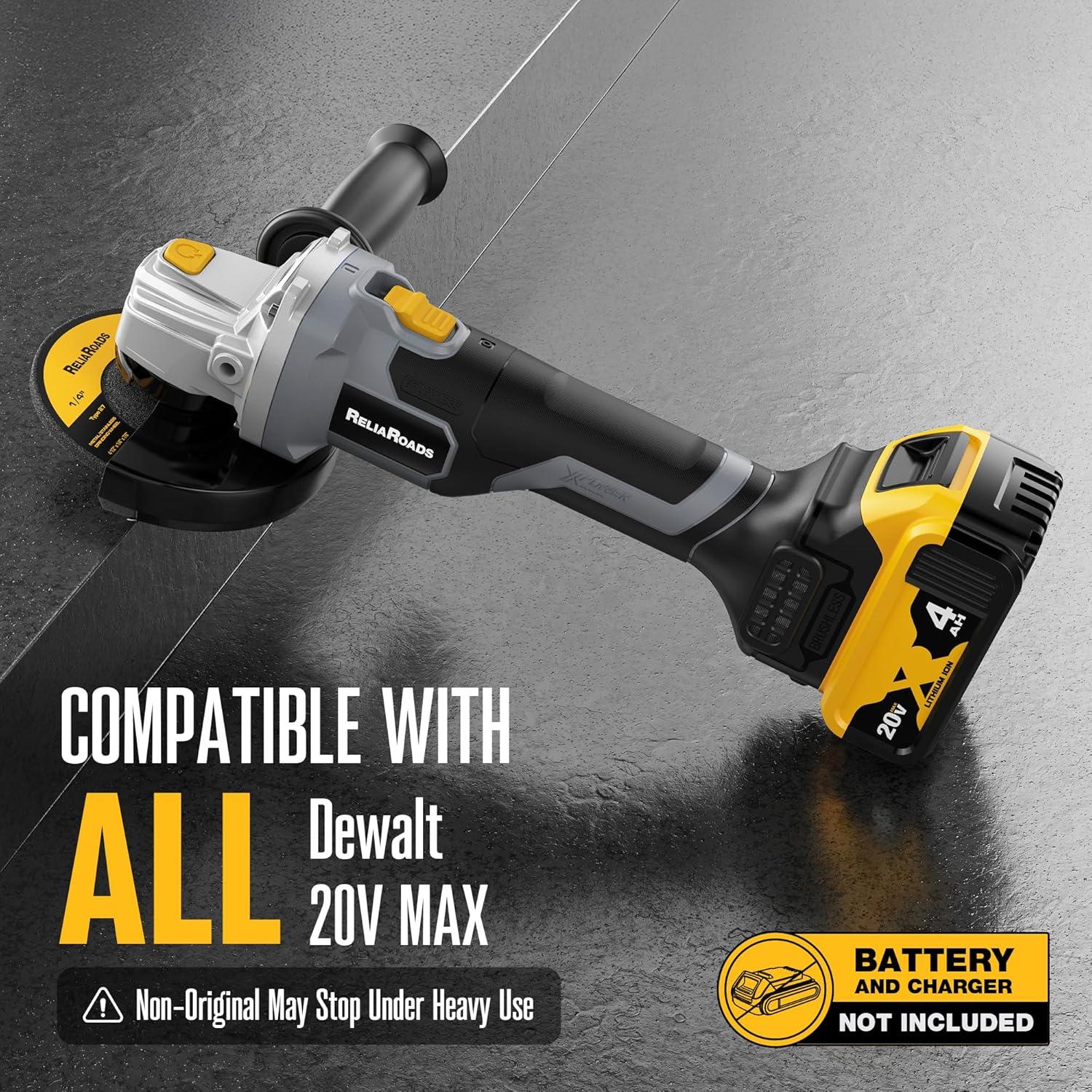 Amoladora Angular Inalámbrica ReliaRoads 20V 4-1/2" 8000RPM