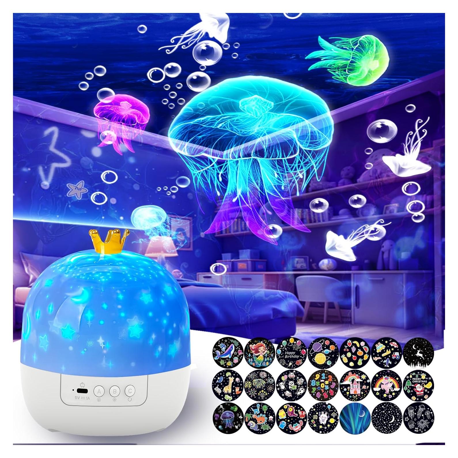 Proyector de Luz Nocturna Oceánica Lámpara de Estrellas 21 Películas