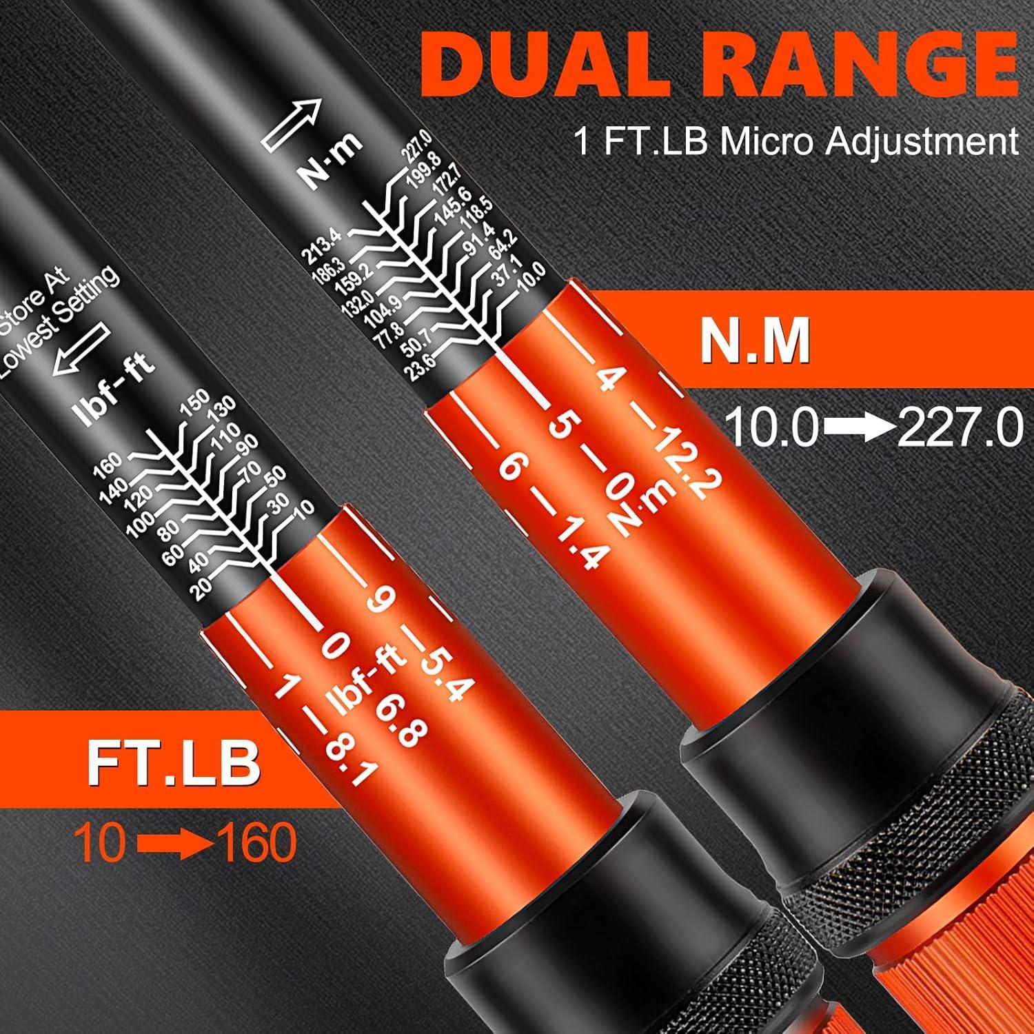 Llave de Torque de Click 1/2" Matework 10-160 ft.lb (13.56-217.73 Nm)