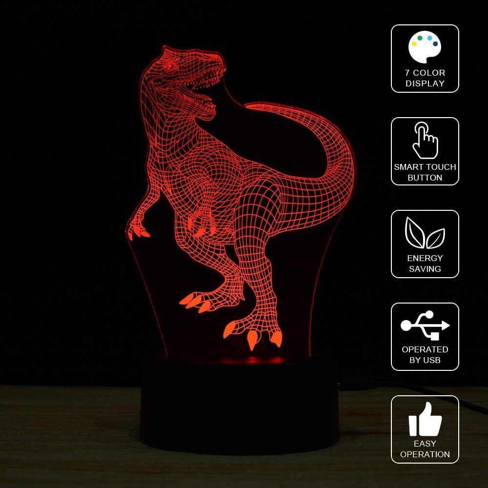 Lámpara de Noche LED 3D TITISKIN con 7 Colores y USB