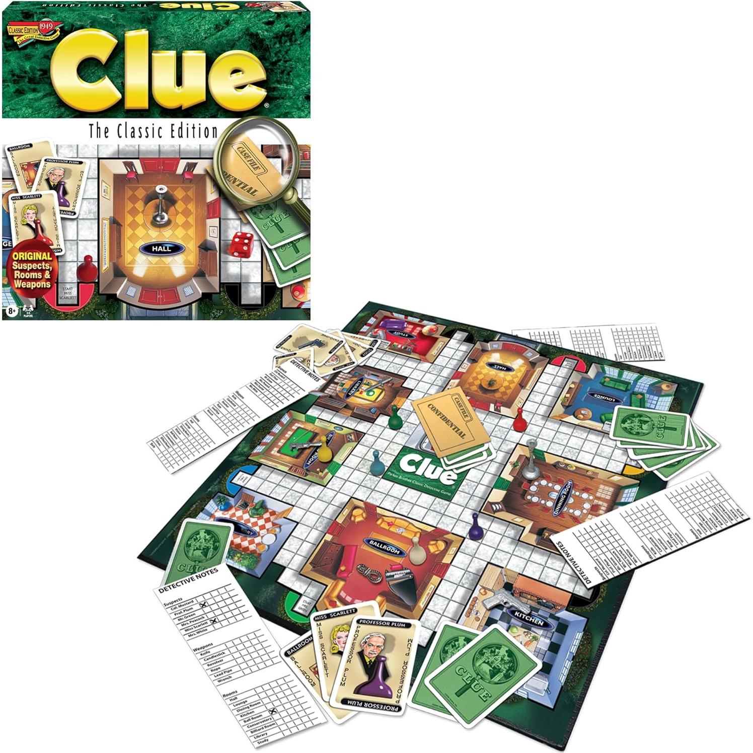 Juego Clue Clásico Winning Moves para 3 a 6 Jugadores