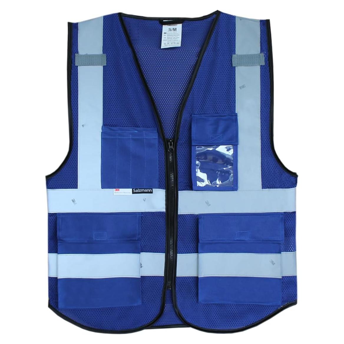 Chaleco Reflectante Salzmann Multi-Bolsillo Malla Azul XL