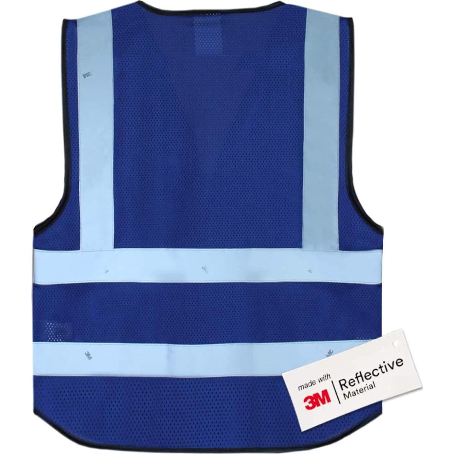 Chaleco Reflectante Salzmann Multi-Bolsillo Malla Azul XL