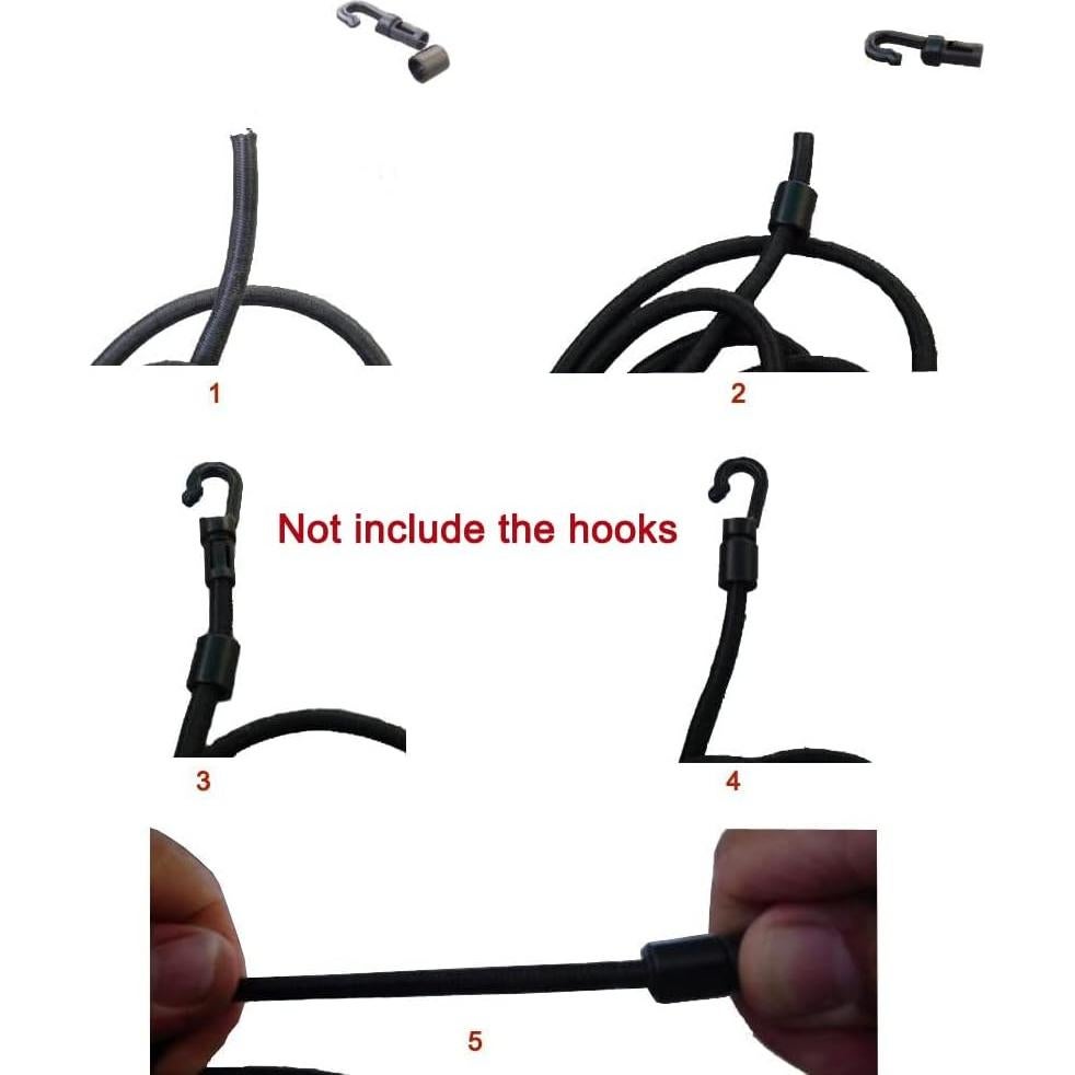 Cuerda Bungee Elástica Huouo 0.64 cm x 3.05 m Negra