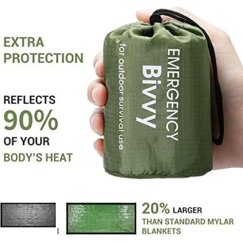 Saco de dormir de emergencia Esky Bivy 2Pack Mylar Verde