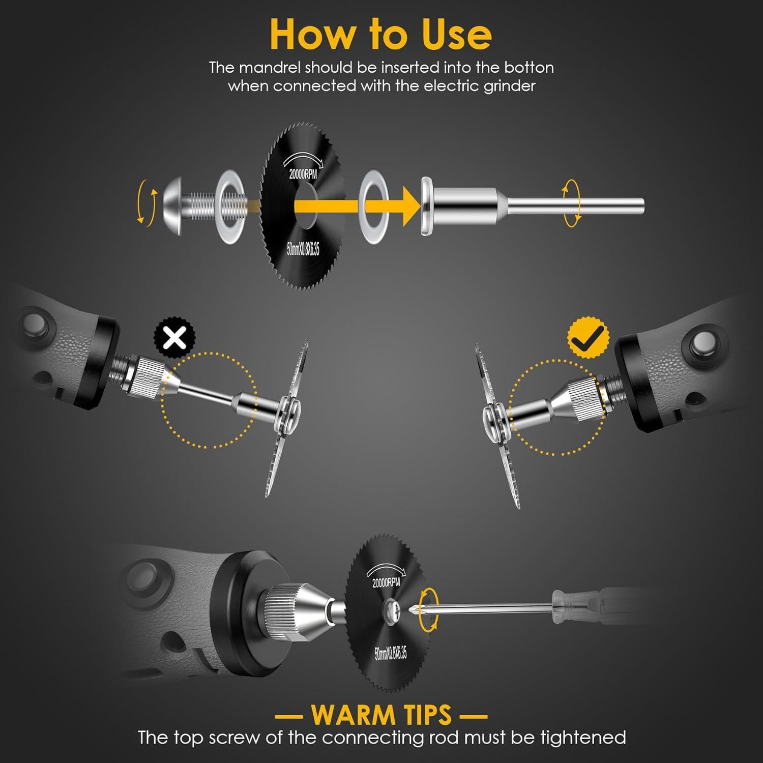 Juego de 44 Piezas Discos de Corte Kuenuilr para Herramienta Rotativa