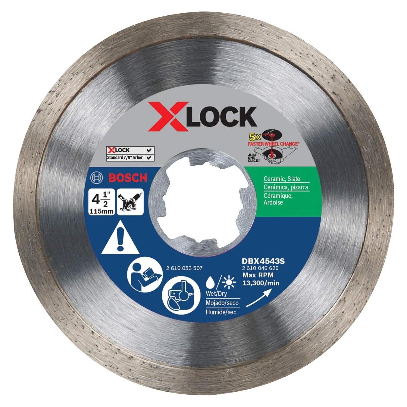 Cuchilla de Diamante BOSCH DBX4543S 4.5" X-LOCK para Azulejos