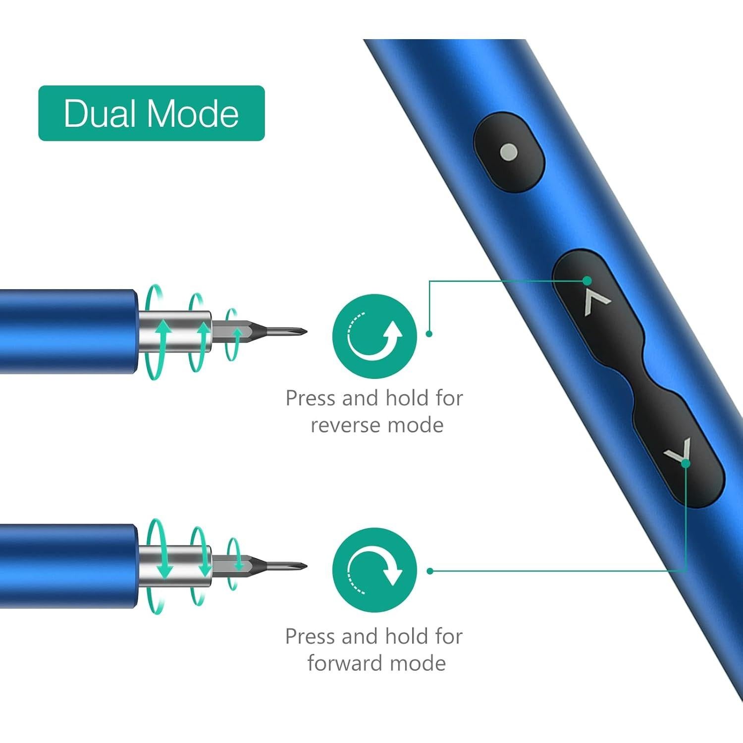 Destornillador Eléctrico ORIA 28 en 1 Recargable USB Tipo-C Azul