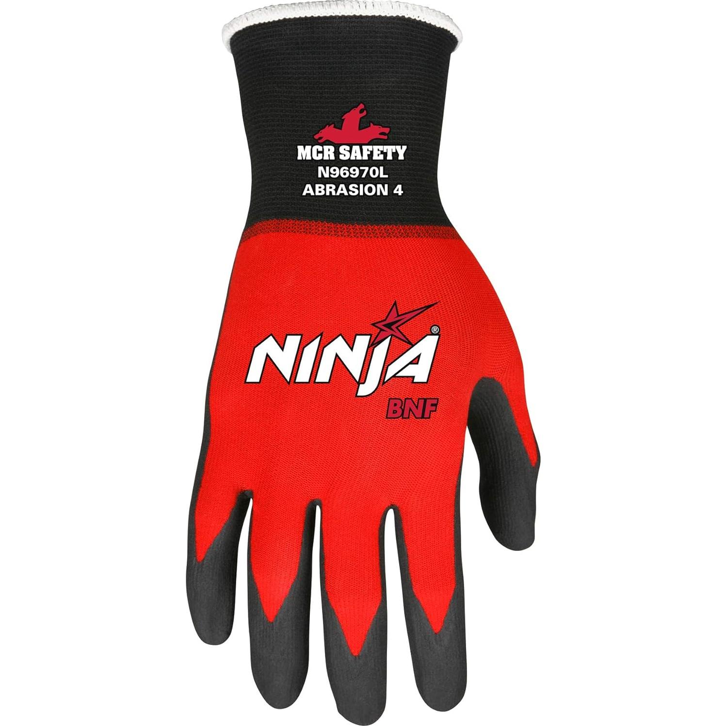 Guantes MCR Safety Ninja BNF N96970L de Nitrilo, Grande