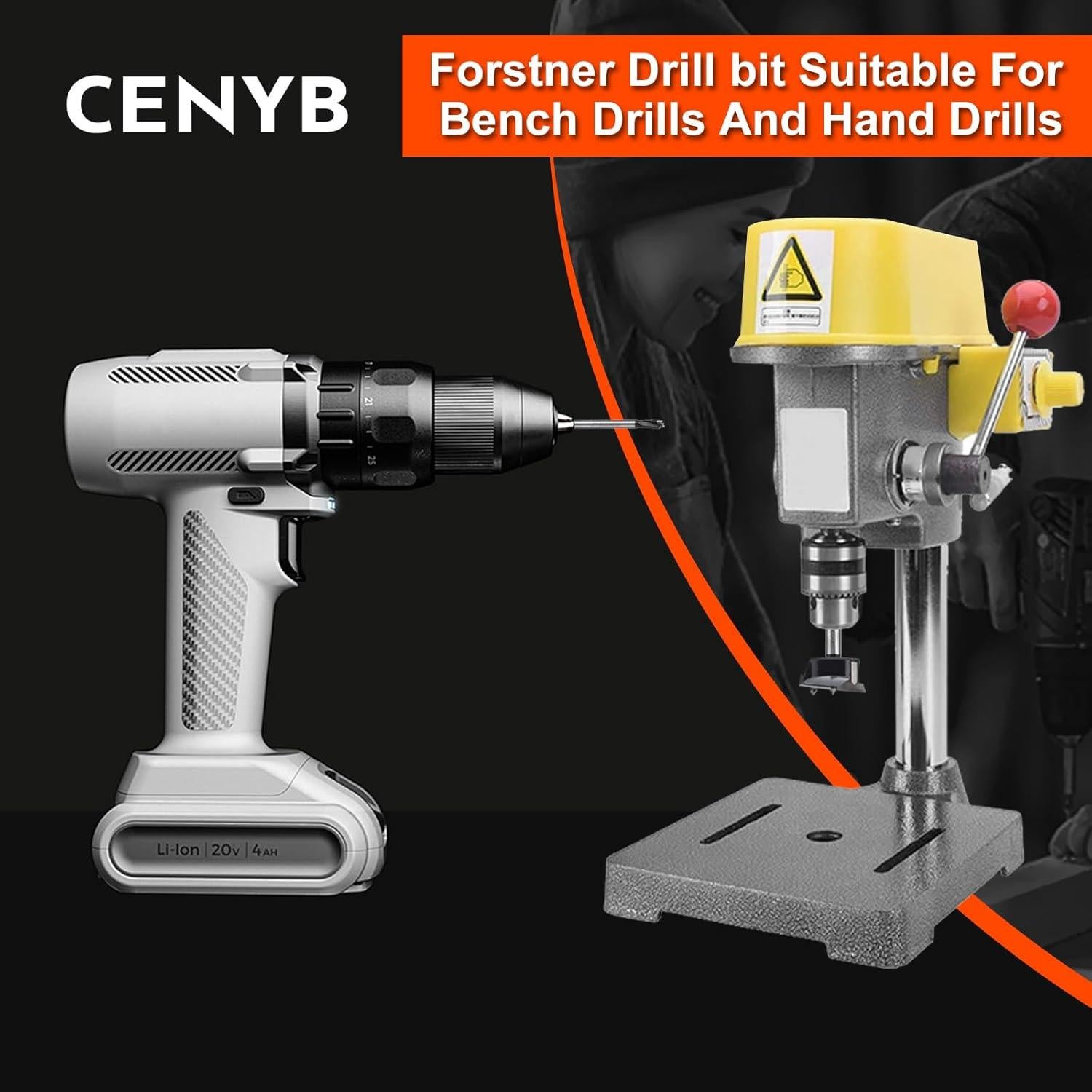 Broca Forstner 6.3mm CENYB Carburo YG8 para Madera y Plástico
