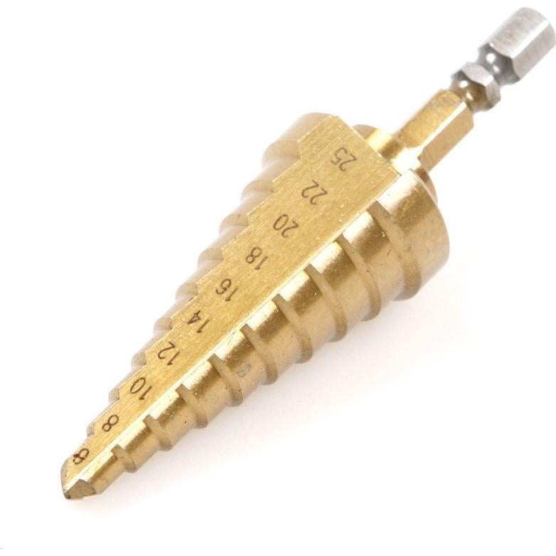 Juego de 3 Brocas Escalonadas HSS Titanio Preamer 4-12-20-32mm