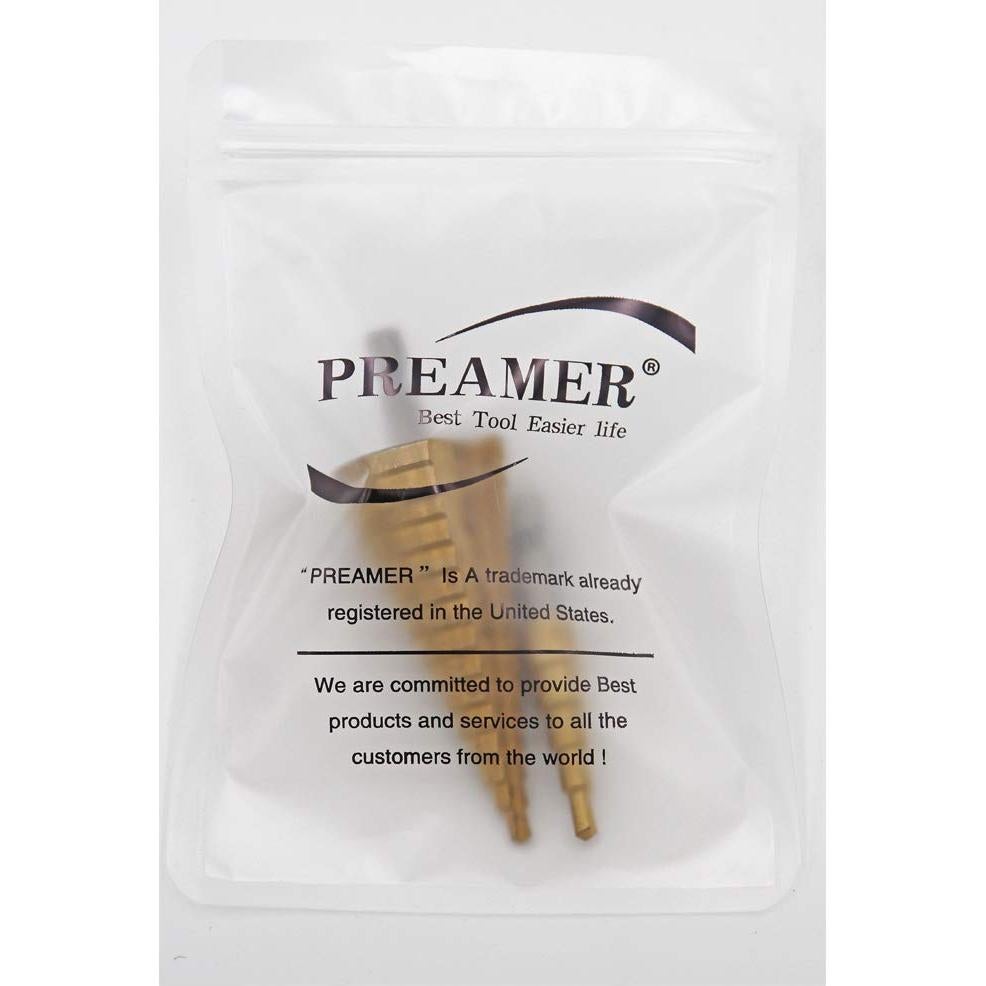 Juego de 3 Brocas Escalonadas HSS Titanio Preamer 4-12-20-32mm