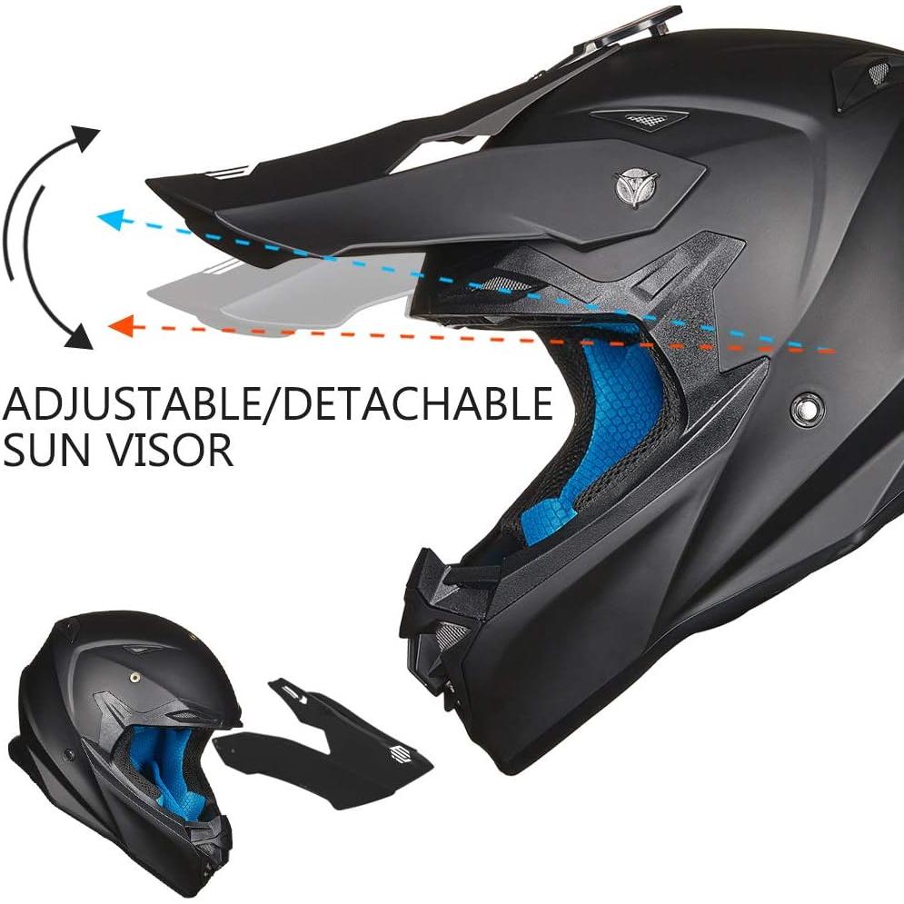 Casco Infantil Motocross ILM Modelo-216 Negro Mate S