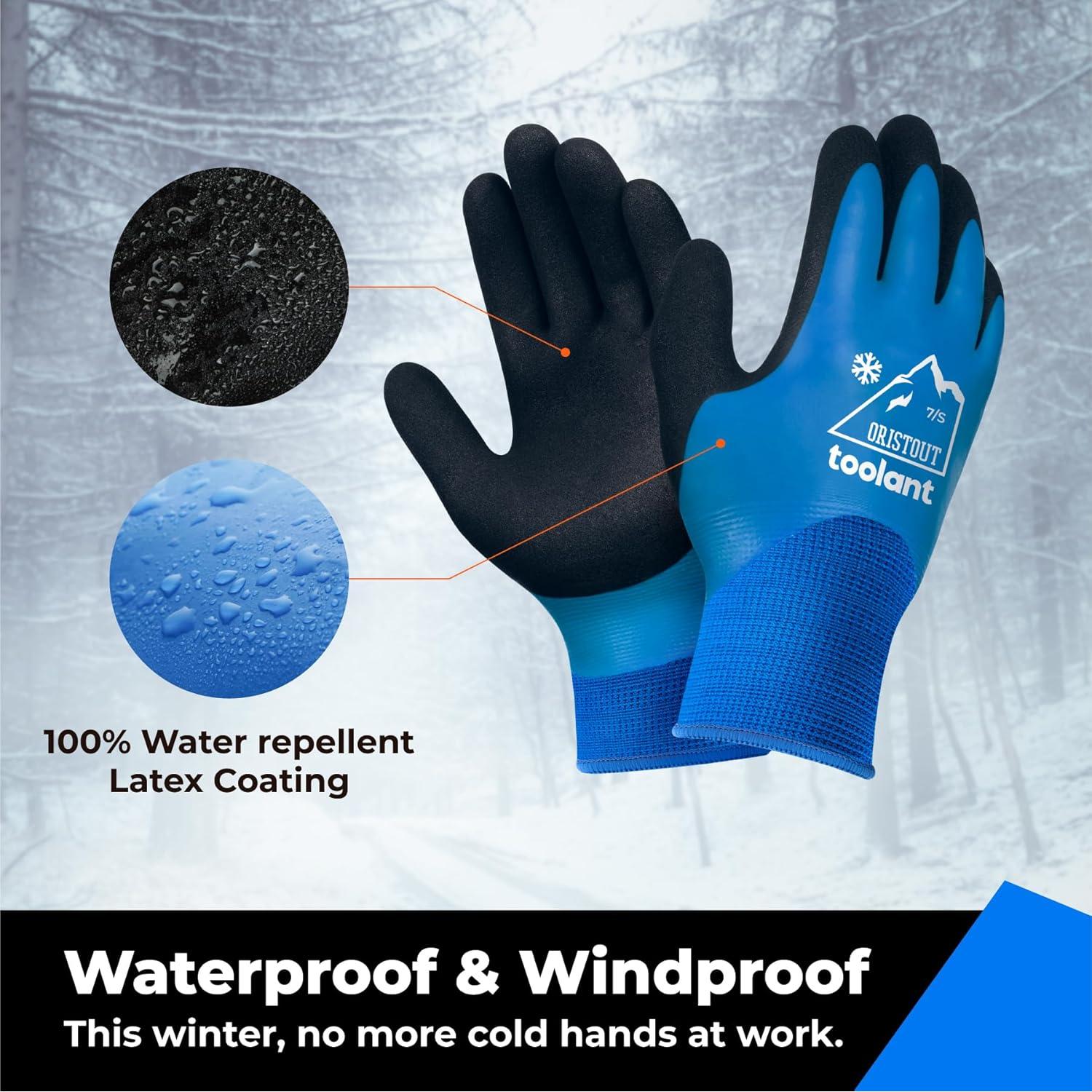 Guantes de Trabajo Impermeables OriStout Talla Grande Azul