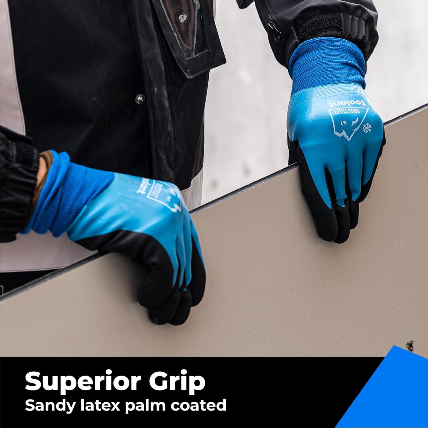 Guantes de Trabajo Impermeables OriStout Talla Grande Azul