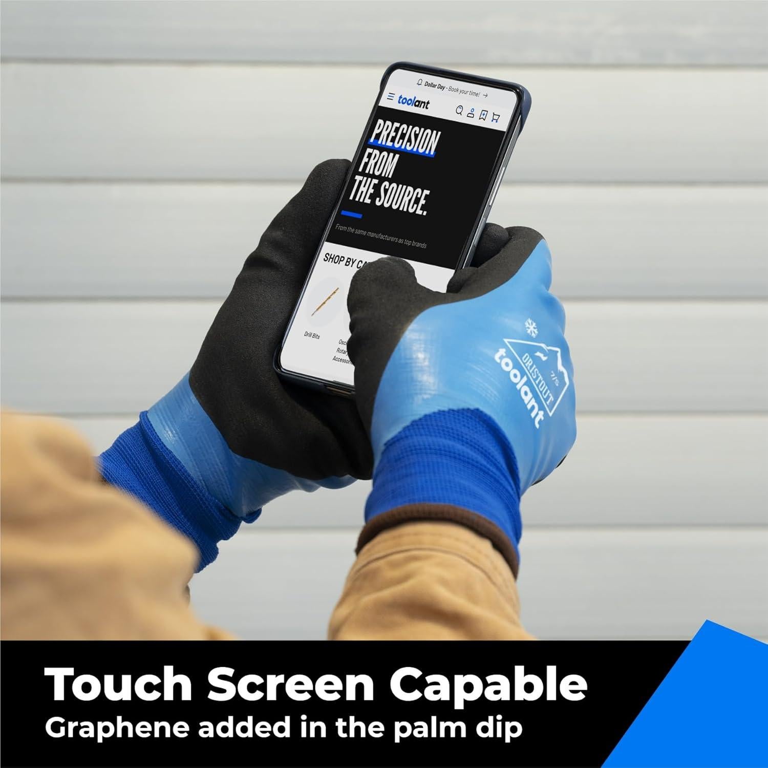 Guantes de Trabajo Impermeables OriStout Talla Grande Azul