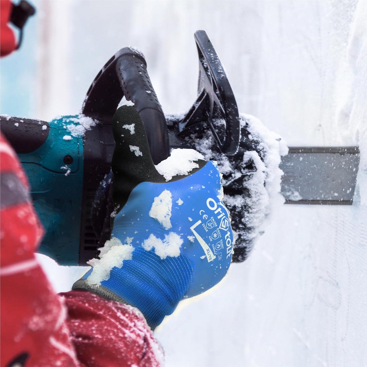 Guantes de Trabajo Impermeables OriStout Talla Grande Azul