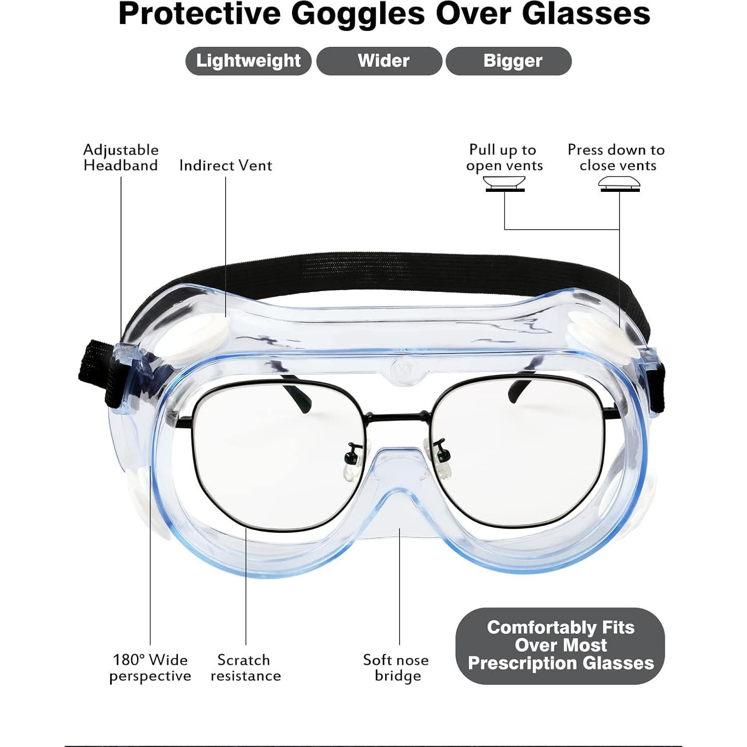 Gafas de Seguridad MELASA ANSI Z87.1 Anti-empañamiento