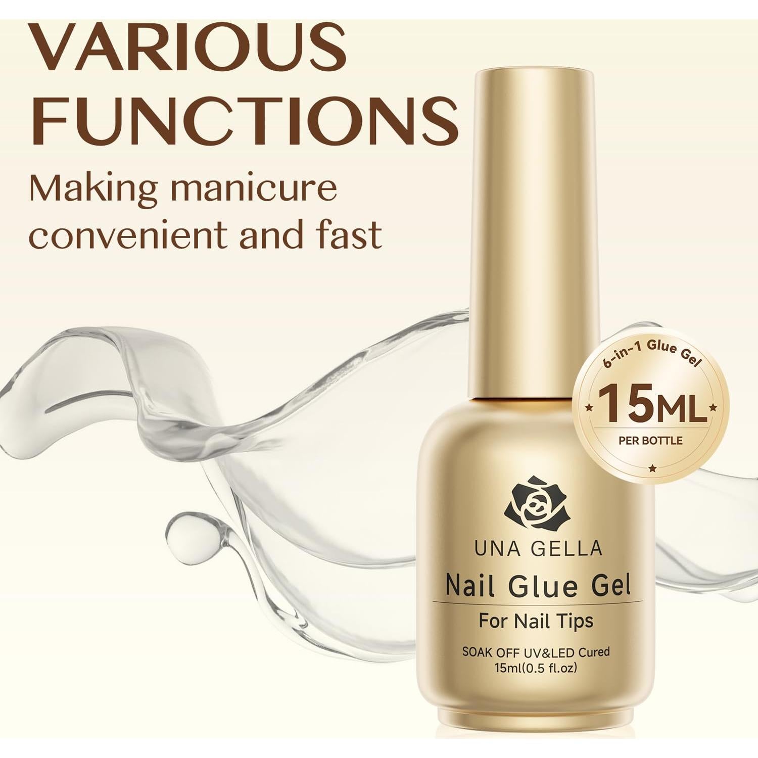 Pegamento para Uñas de Gel UNA GELLA 15ml Ultra Fuerte