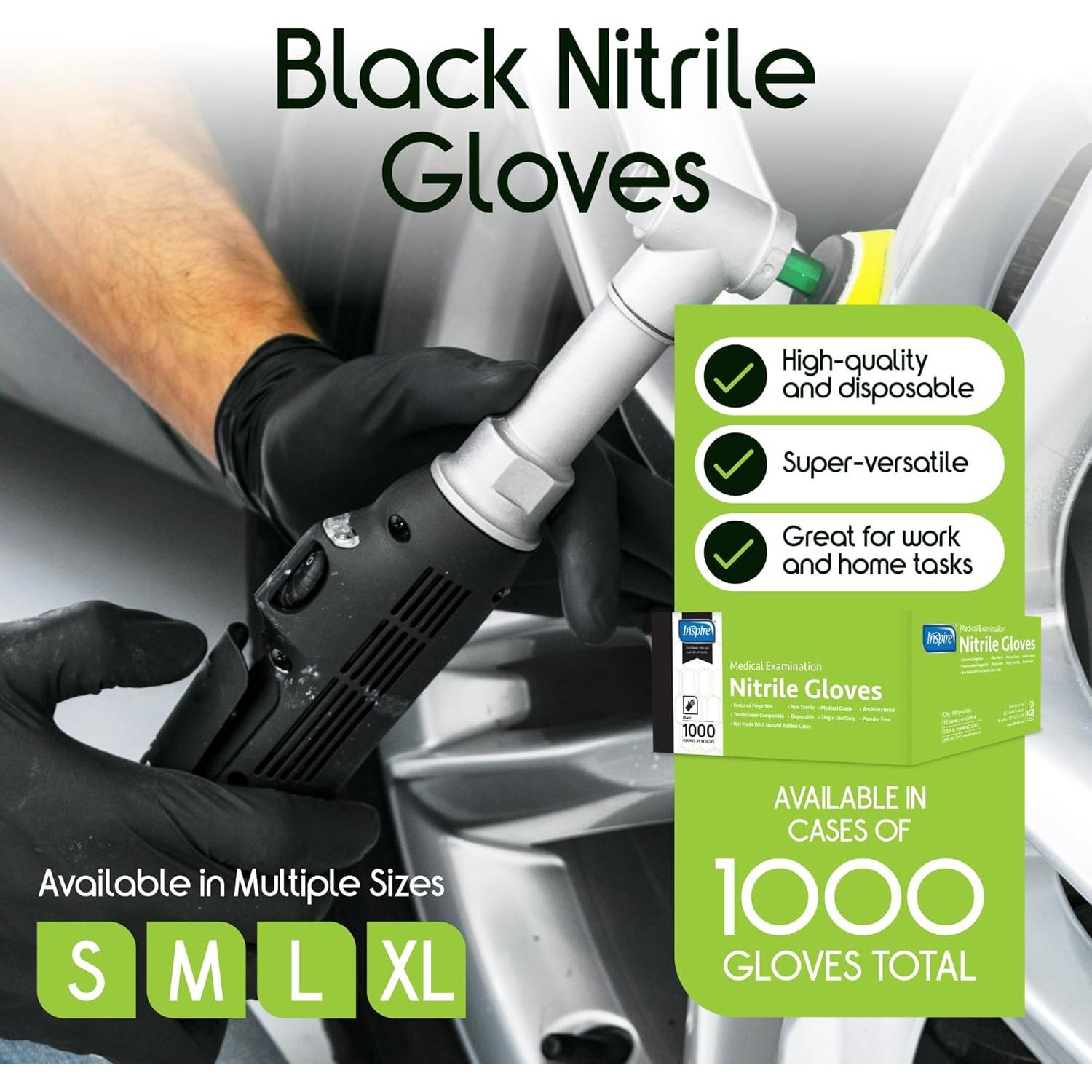 Guantes de Nitrilo Inspire Caja 1000 Mediana Negro
