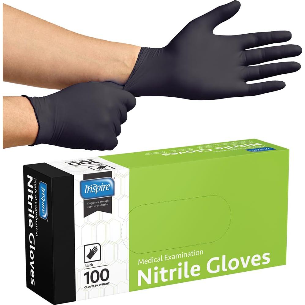 Guantes de Nitrilo Inspire Caja 1000 Mediana Negro