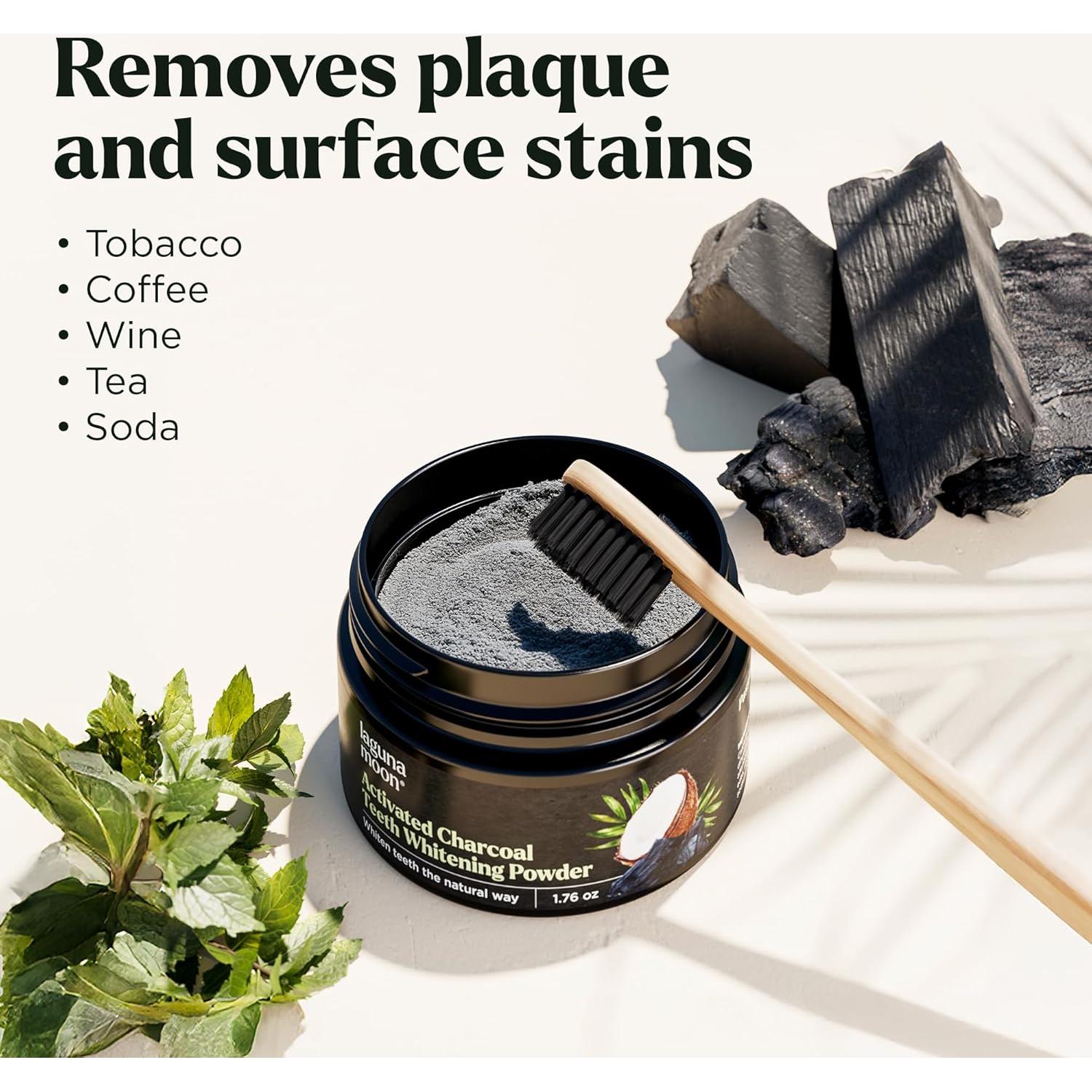 Polvo Blanqueador de Dientes de Carbón Activado Lagunamoon 50g