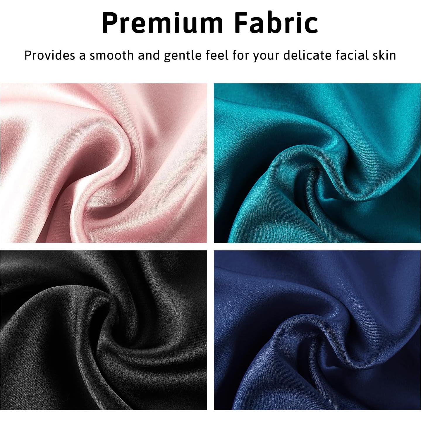 Máscara de Sueño de Seda ATreebag Ajustable Grande Negra