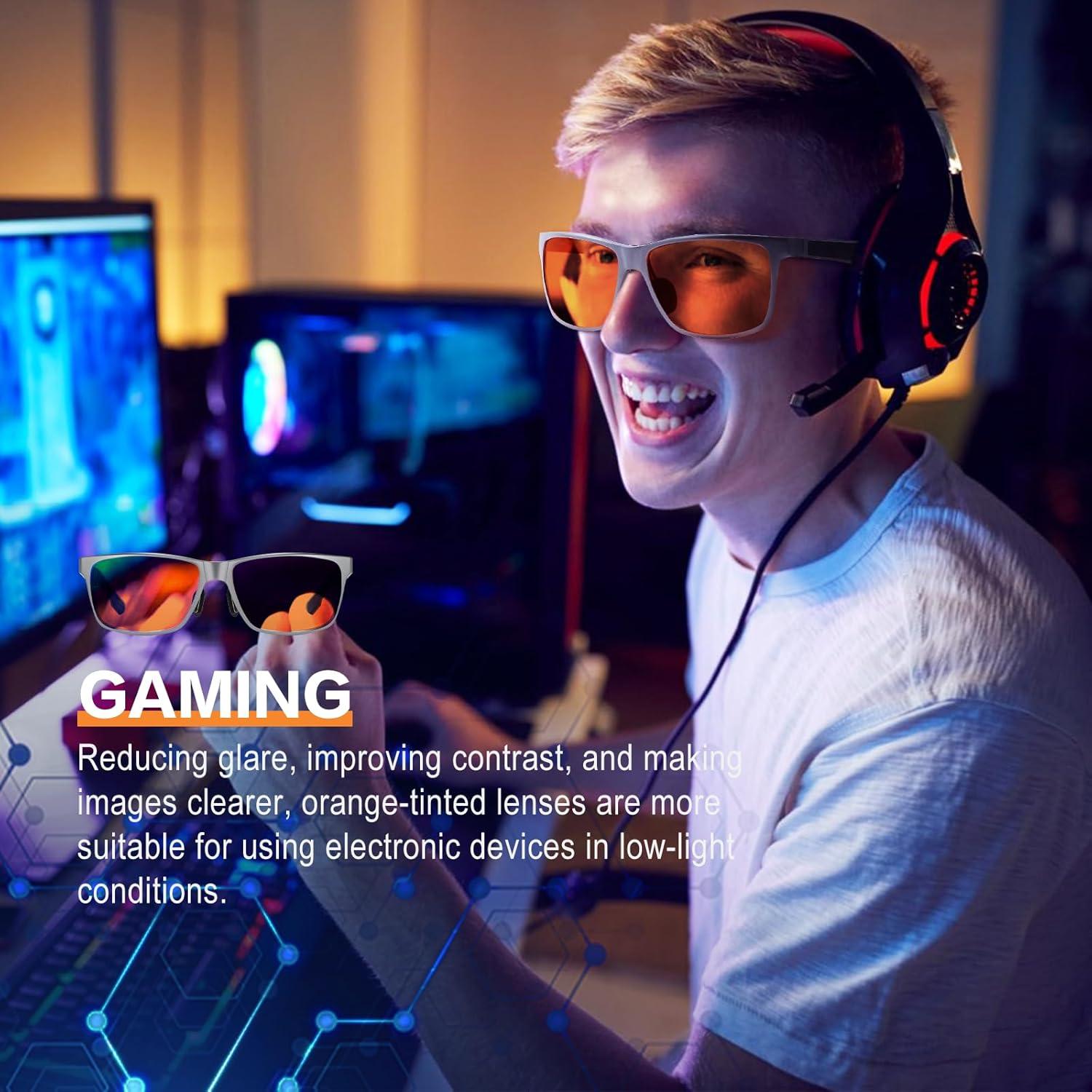 Gafas bloqueadoras luz azul Reglaaly naranjas para juegos