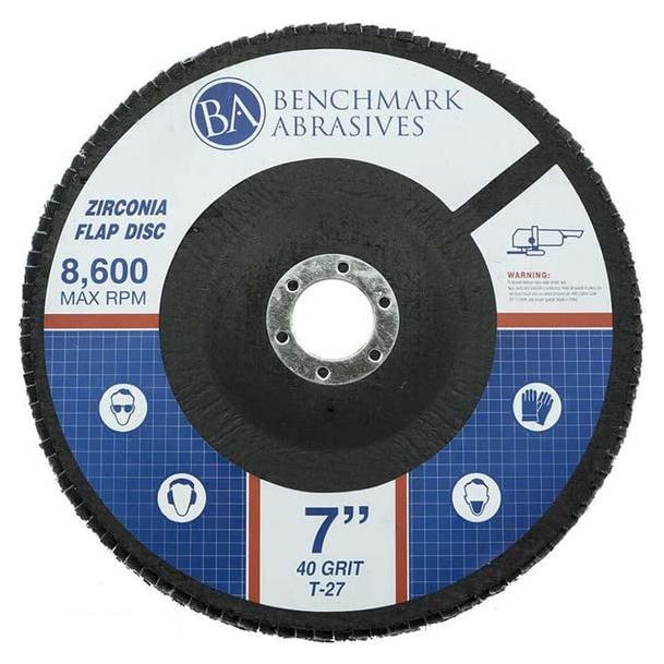 Discos de Aleta Jumbo 7" Zirconia Benchmark Abrasives 40 Grano - Paquete de 10