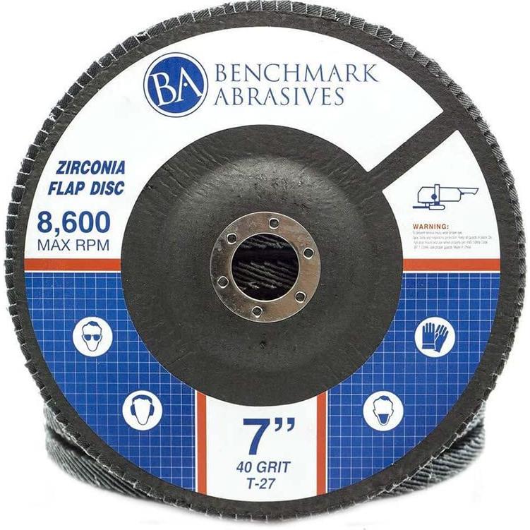 Discos de Aleta Jumbo 7" Zirconia Benchmark Abrasives 40 Grano - Paquete de 10
