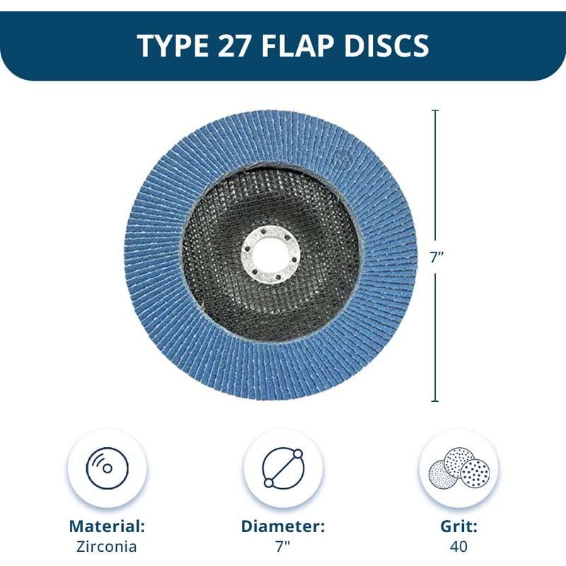 Discos de Aleta Jumbo 7" Zirconia Benchmark Abrasives 40 Grano - Paquete de 10