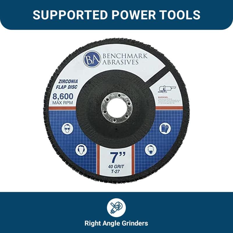 Discos de Aleta Jumbo 7" Zirconia Benchmark Abrasives 40 Grano - Paquete de 10