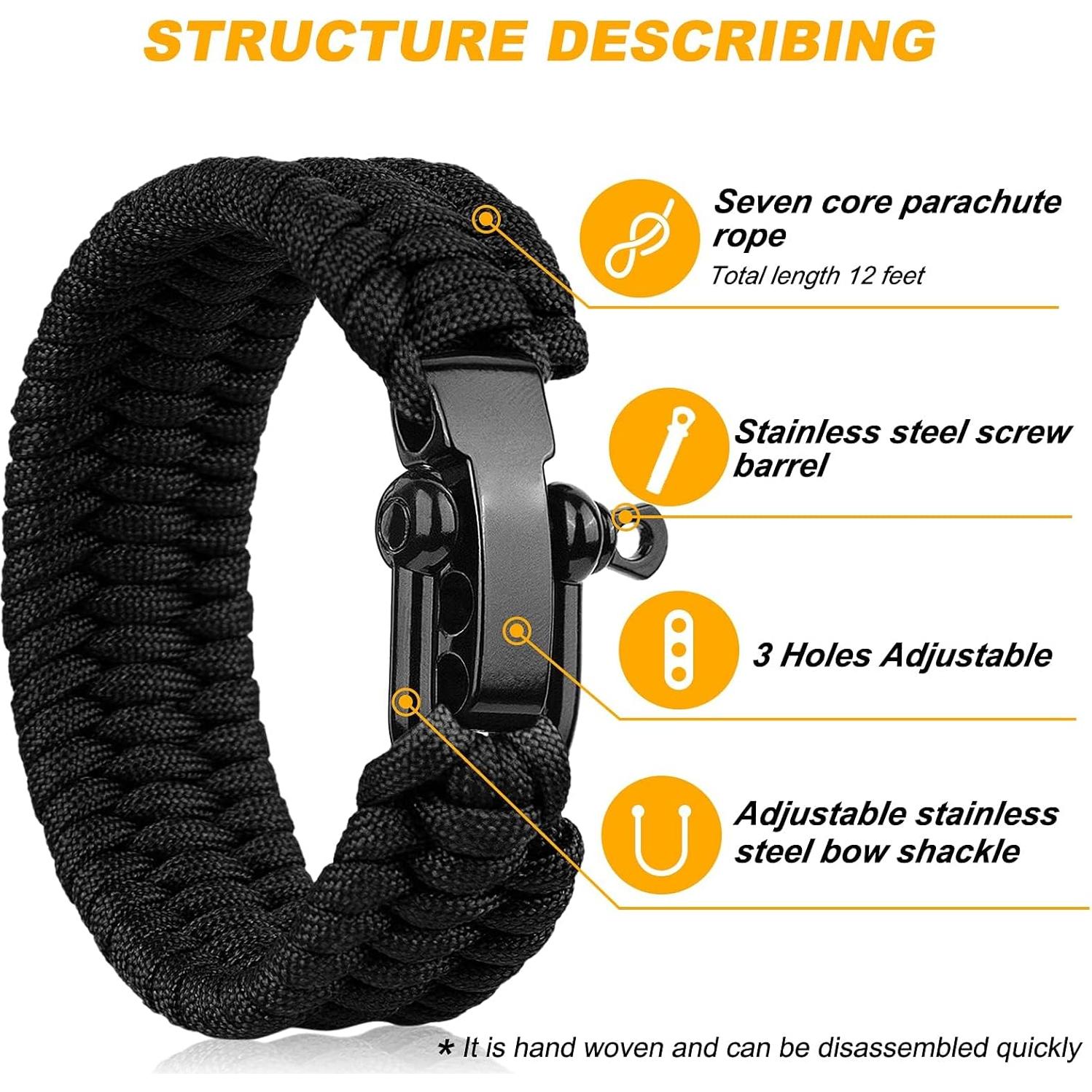 Pulsera de Supervivencia Oadnfa Táctica Paracord 25 cm Ajustable