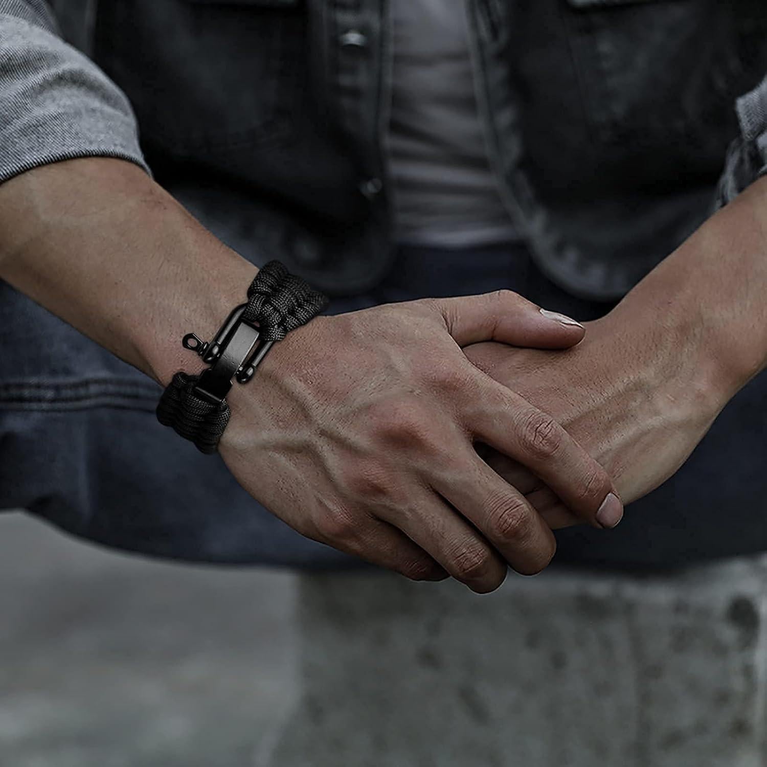 Pulsera de Supervivencia Oadnfa Táctica Paracord 25 cm Ajustable