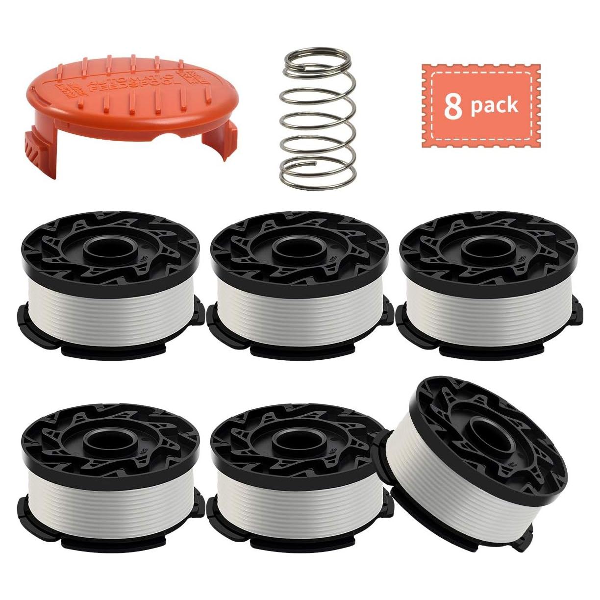 Bobinas de recambio Black+Decker AF-100, 6 unidades, 1 tapa, 1 resorte