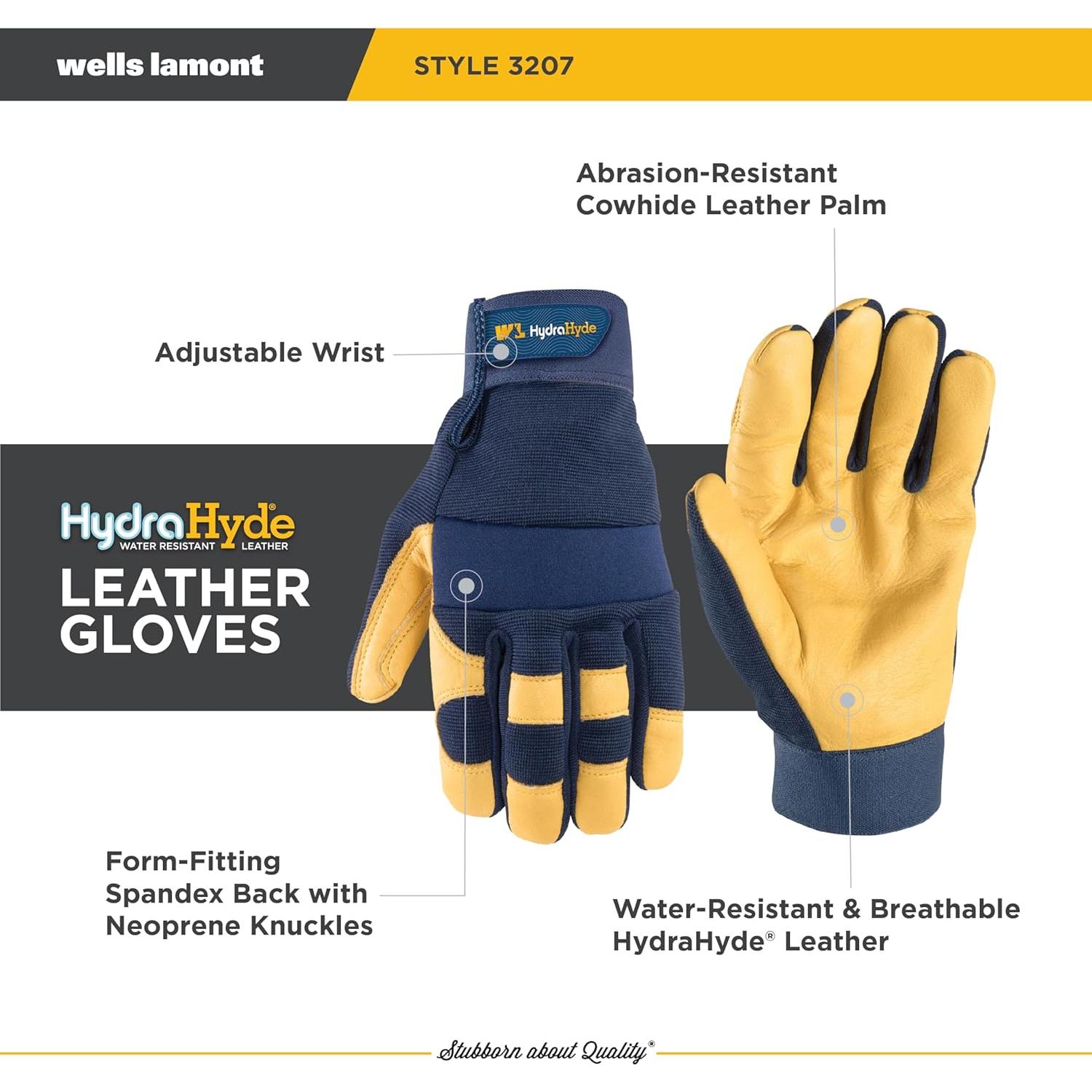 Guantes de Trabajo Wells Lamont 3207L Azul Grande Resistentes al Agua