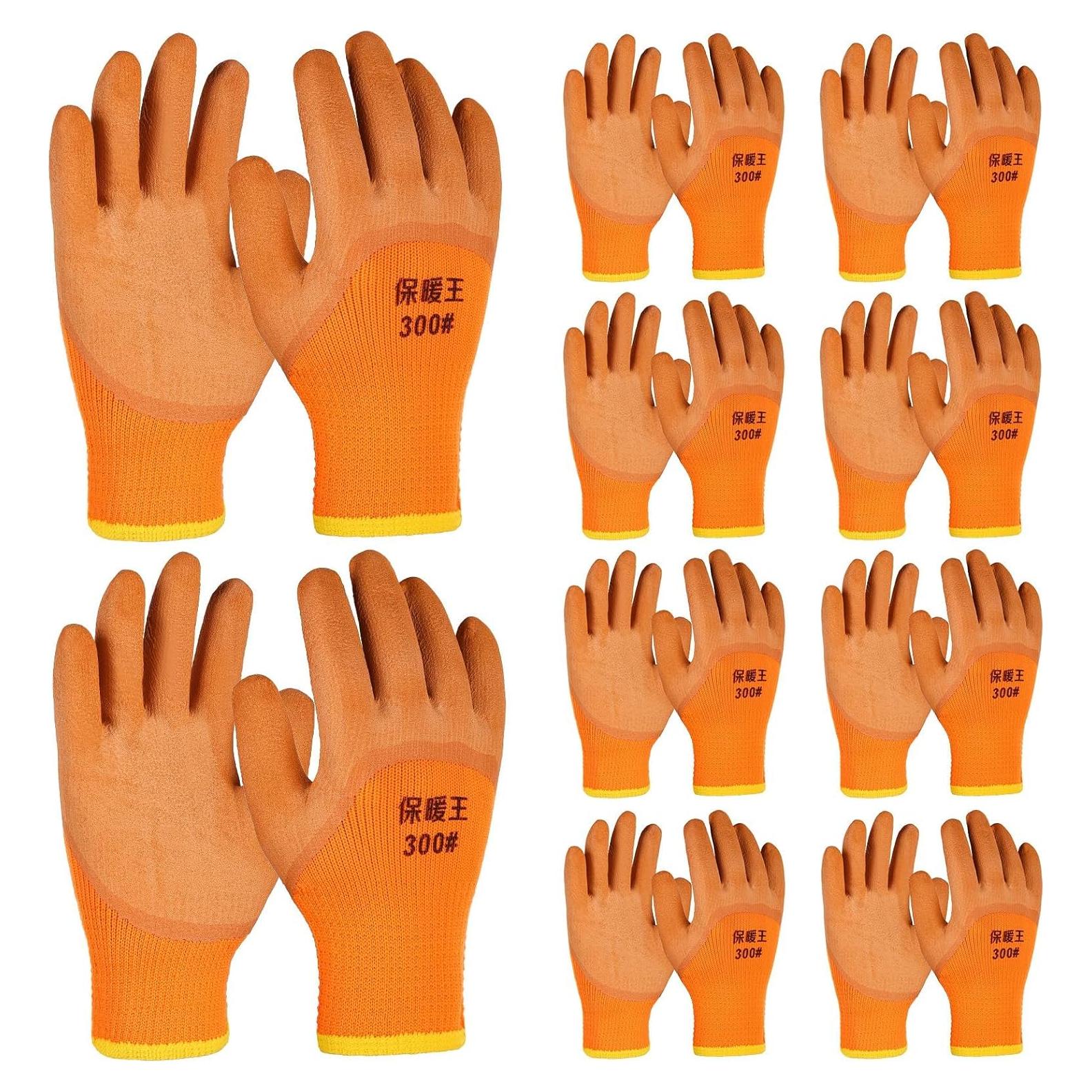 10 Pares de Guantes de Trabajo Impermeables Térmicos L