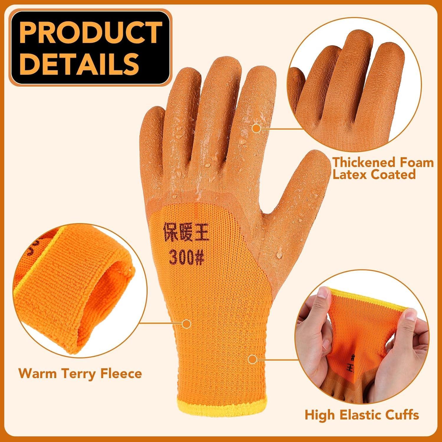 10 Pares de Guantes de Trabajo Impermeables Térmicos L