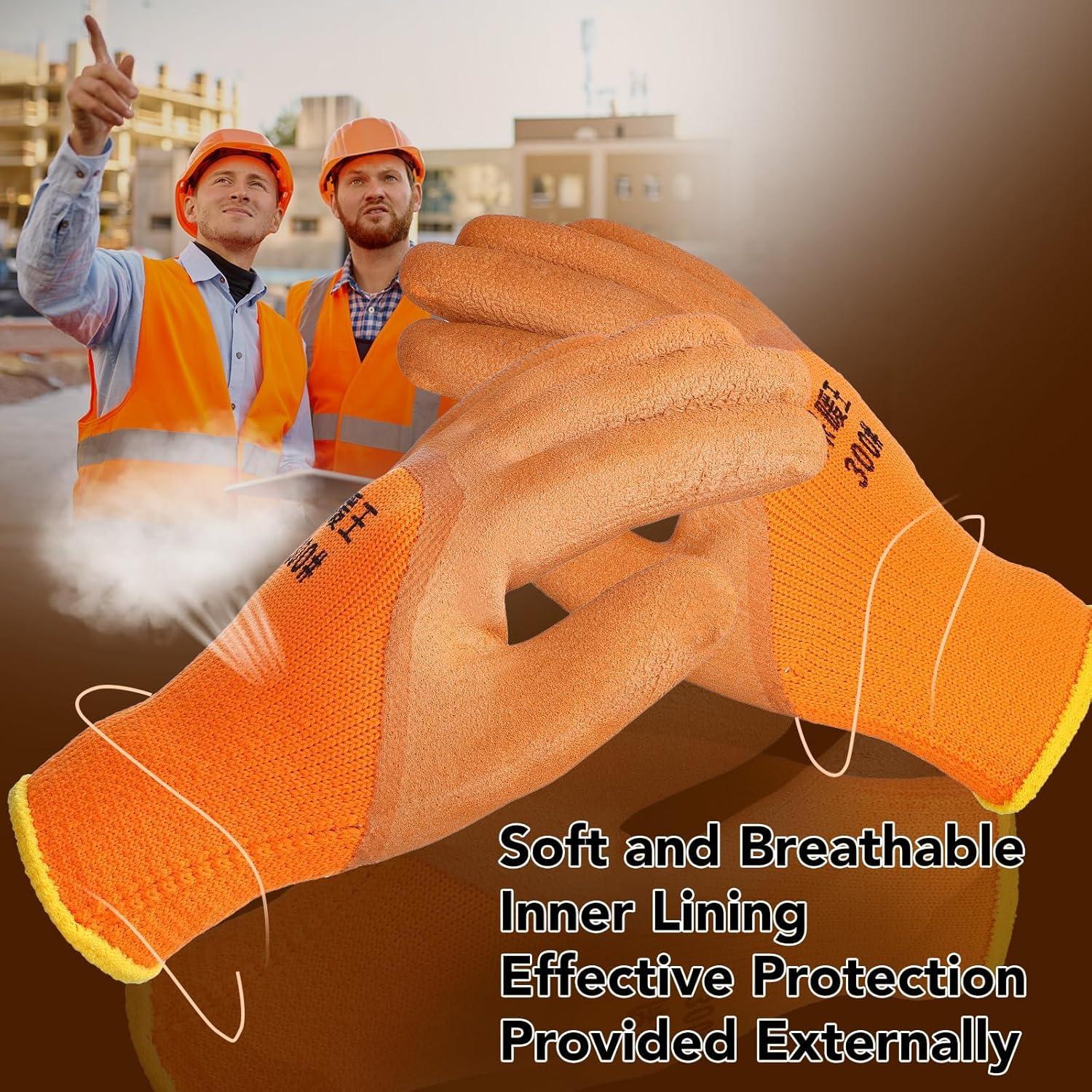 10 Pares de Guantes de Trabajo Impermeables Térmicos L