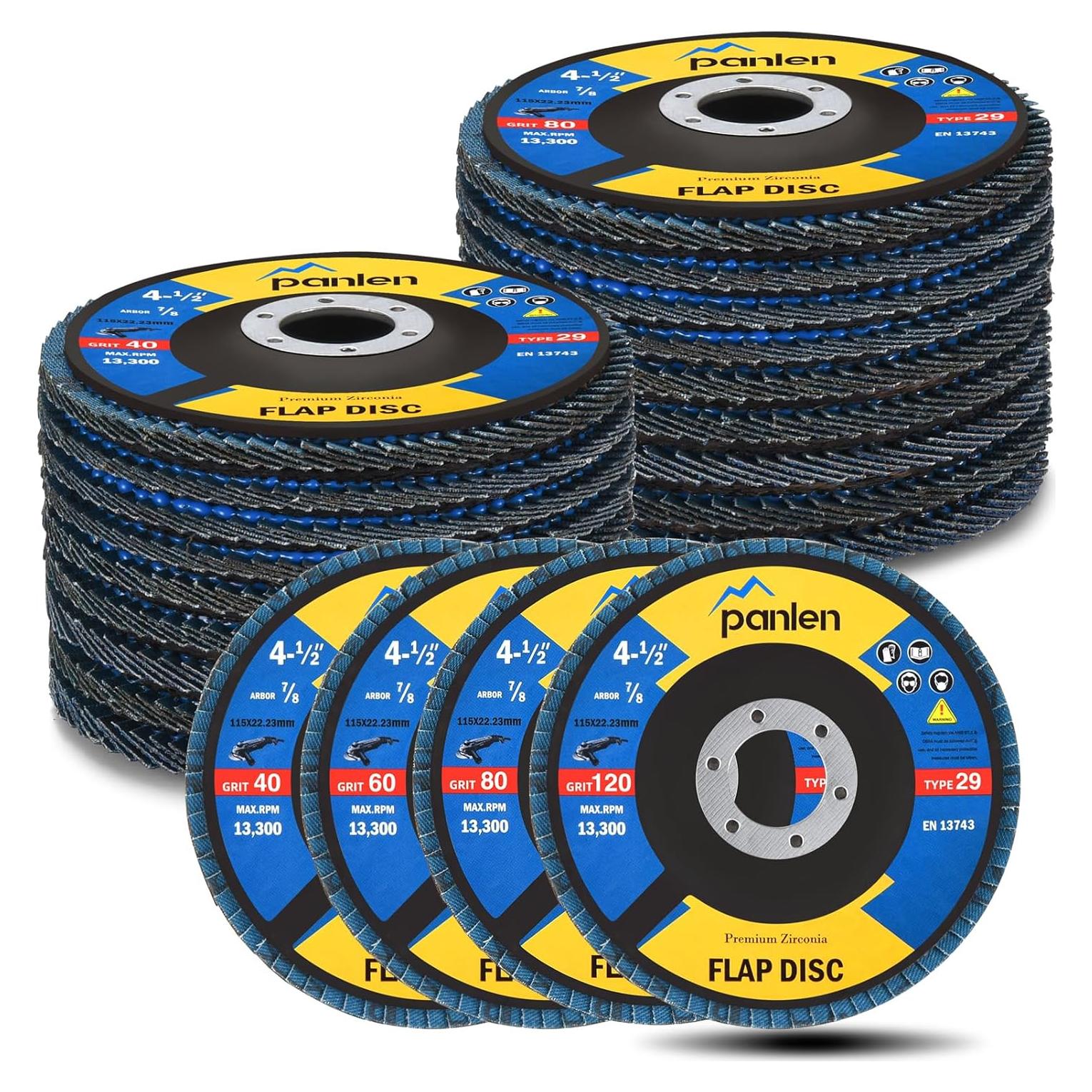 Discos de Flap de Zirconia 115mm T29 - Paquete de 20 Granos Mixtos