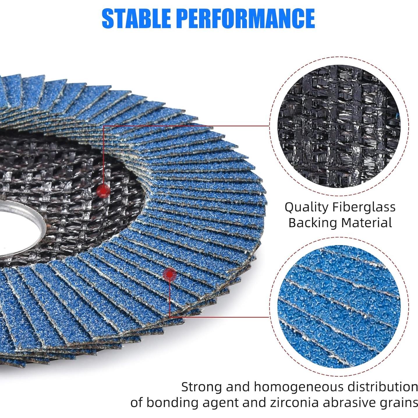 Discos de Flap de Zirconia 115mm T29 - Paquete de 20 Granos Mixtos