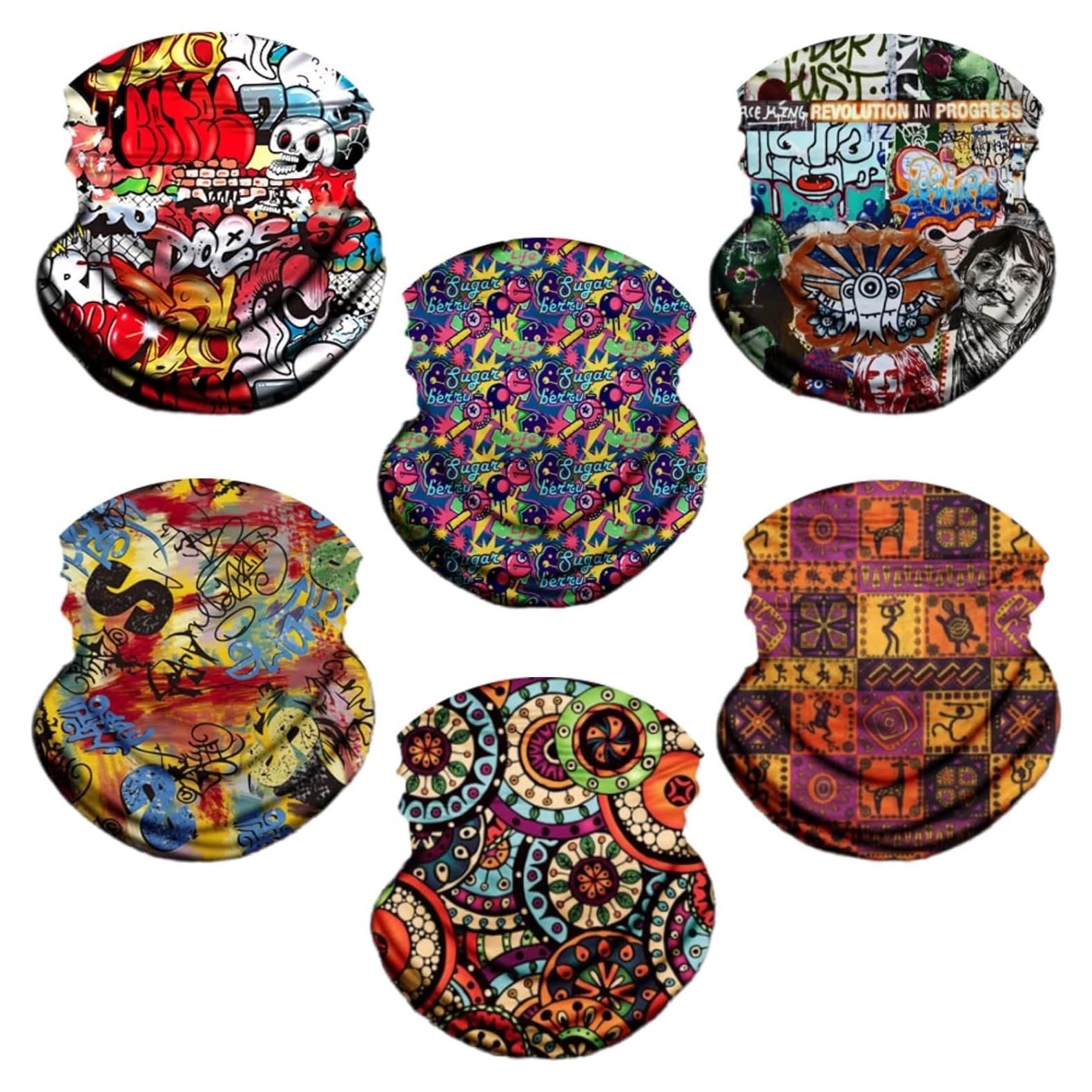 Paquete de 6 Gaiters de Cuello Bandana Multifuncional